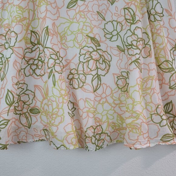 VTG USA Womens Pastel Garden Floral Midi Skirt Sz 4 Lined Cottagecore Coquette - Picture 3 of 11